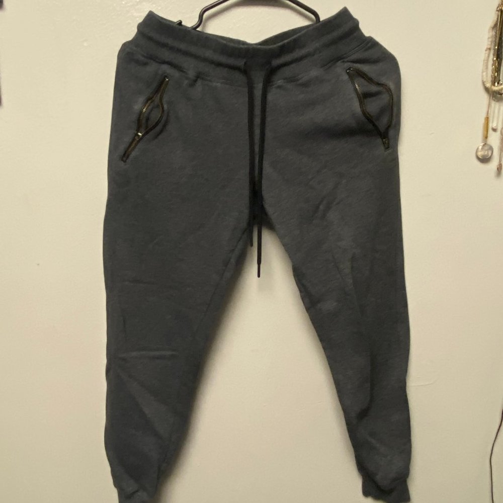 Gray Drawstring PJ Pants With Pockets